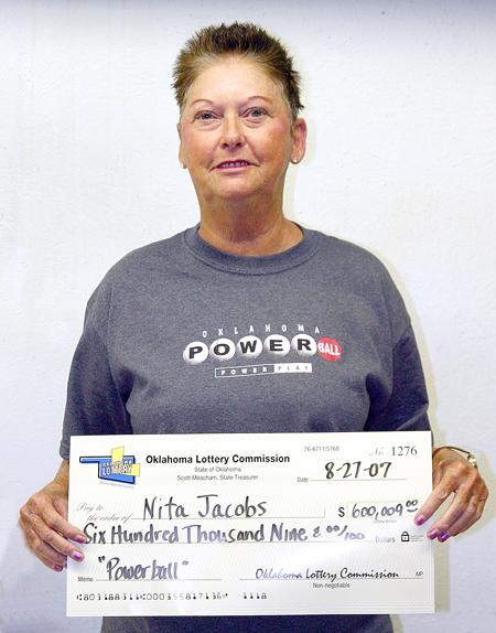 Nita Jacobs of Sallisaw, winner of $600,009 in the Powerball lottery, is being sought by "Good Morning America" and several prospective husbands. Jacobs said she would be happy to be on the television show, but she turned down all the marriage proposals.