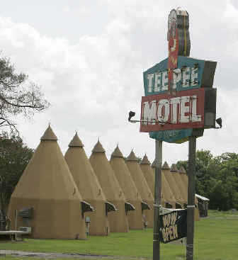 A $1.6 million renovation has restored the Tee Pee Motel in Wharton, Texas, to its 1940s and ’50s kitsch.