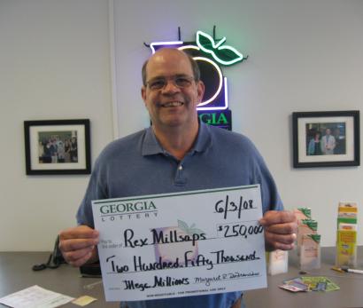 Lawrenceville Mayor Rex Millsaps matched the first five numbers of the Mega Millions drawing Friday.