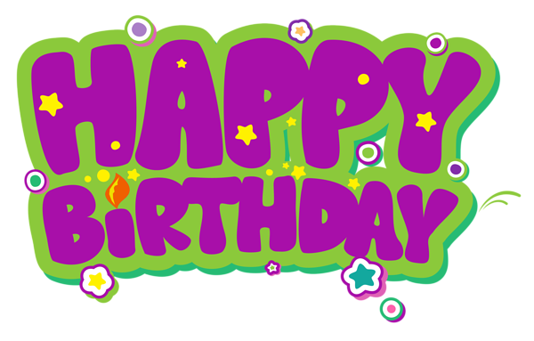 Purple and Green Happy Birthday PNG Clipart Picture | Happy birthday ...