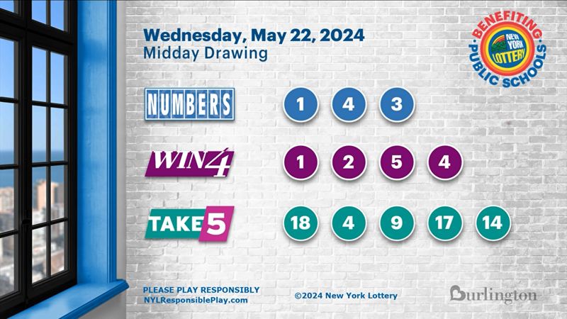 May 22 2024 New York Lottery Midday Drawing NUMBERS WIN4 TAKE5