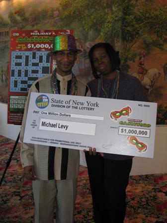 Jackson Heights resident Michael Levy and his wife hit it big by winning $1 million from a scratch-off lottery ticket.