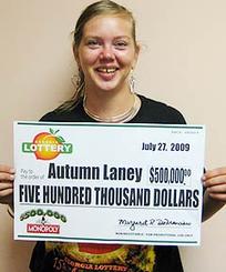 Autumn Laney, 26, had a big payday after winning the top prize in the $500,000 Monopoly instant game from the Georgia Lottery.