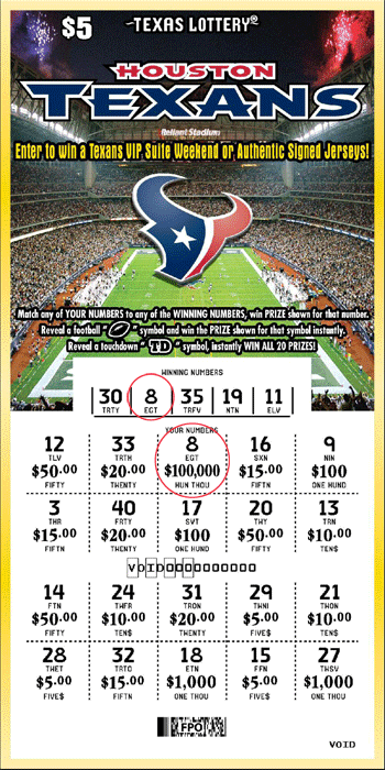 The Texas Lottery Commission announced its Houston Texans branded tickets last month. 4.5 million Texans tickets are being printed, as opposed to 12 million of the Cowboys scratch-offs. Both games start Aug.&nbsp;17.